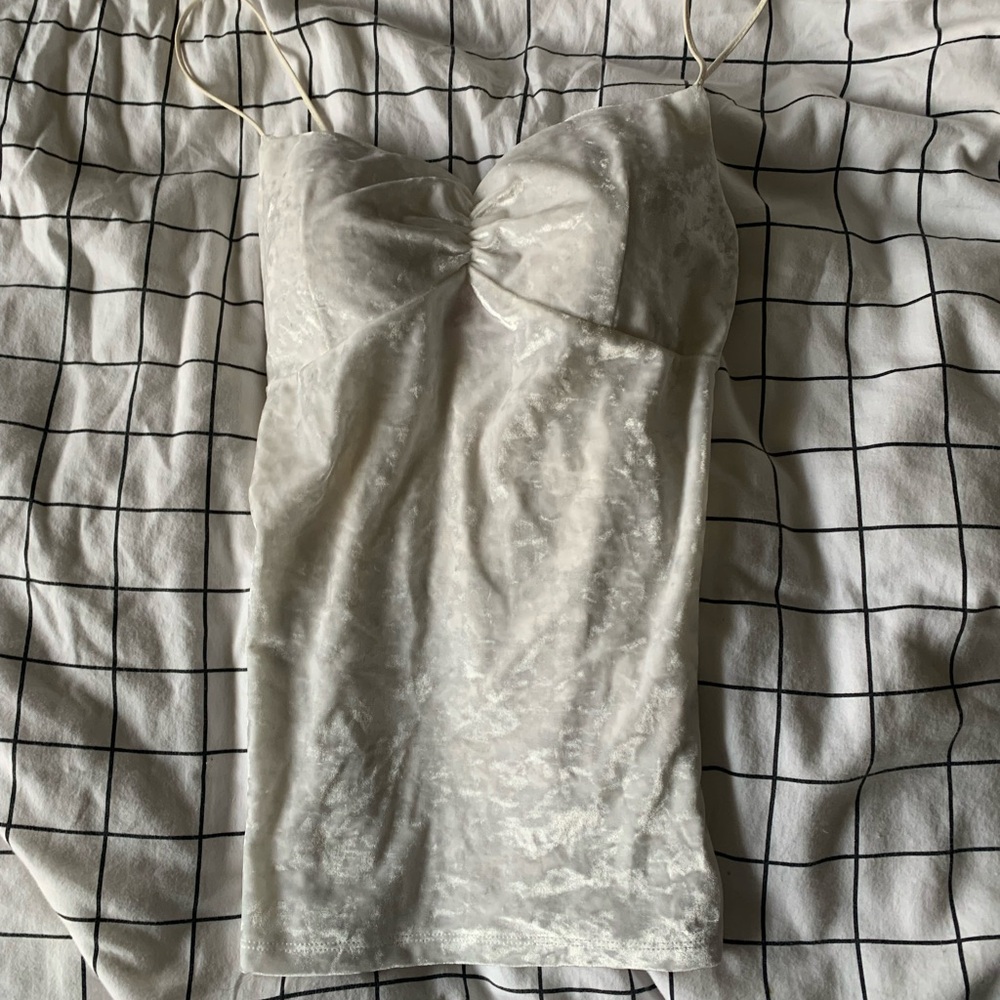 cute off white velvet tank top!!